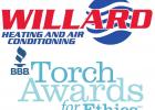 Willard Heating & Air Conditioning Named Finalist in BBB Torch Awards for Ethics